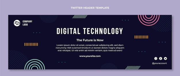 Flat design minimal technology twitter header