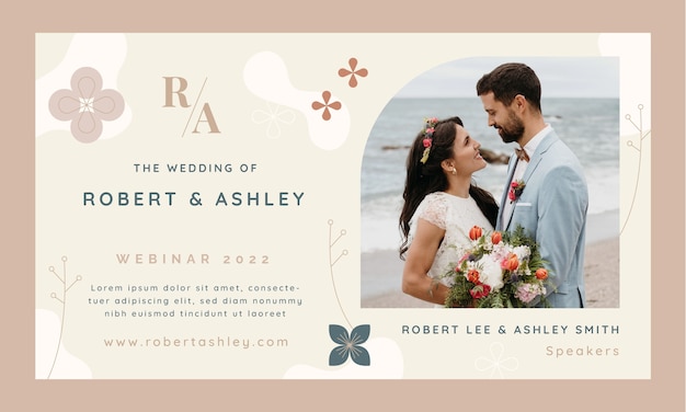 Flat design minimal wedding webinar