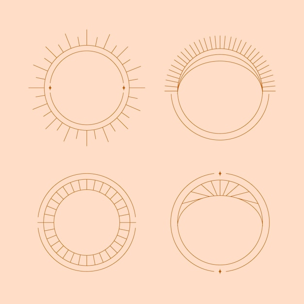 Free Vector flat design minimalist linear frame