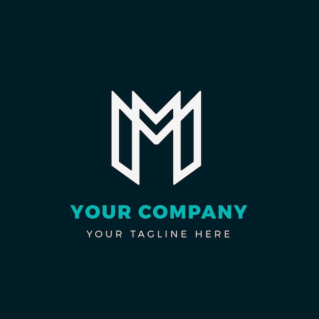 Flat design mm logo template