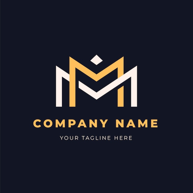 Flat design mm logo template