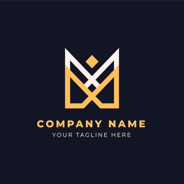 Free vector flat design mm logo template