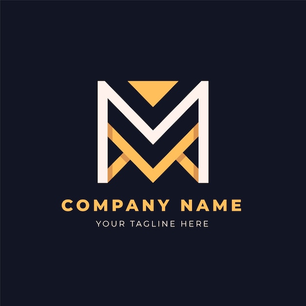 Flat design mm logo template