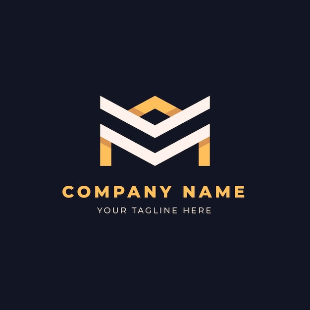 Flat design mm logo template