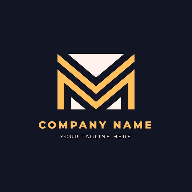 Flat design mm logo template