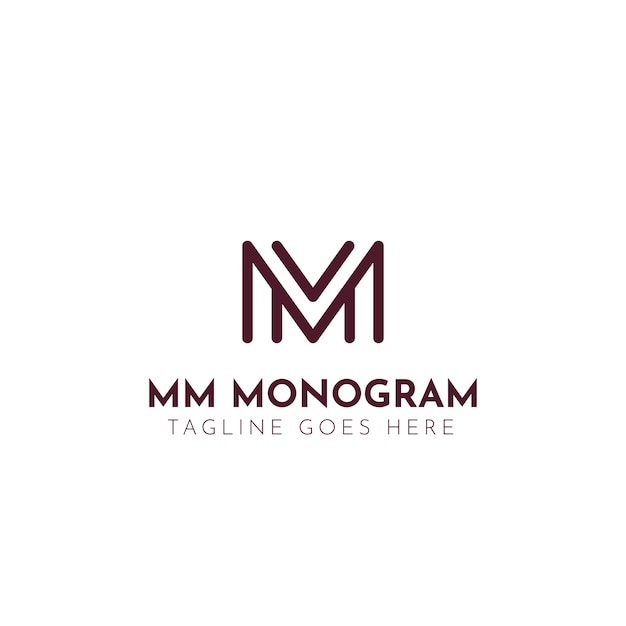 Flat design mm logo template