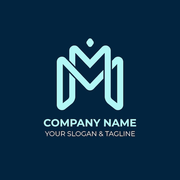 Free Vector flat design mm logo template