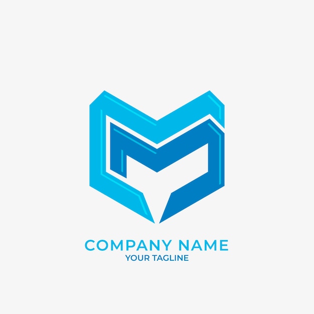 Flat design mm logo template