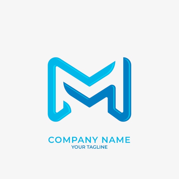 Flat design mm logo template