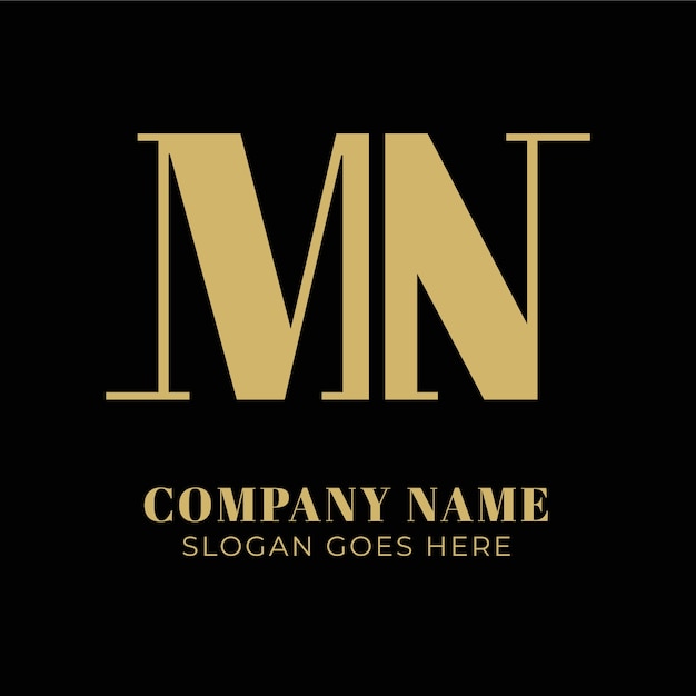 Flat design mn or nm logo template