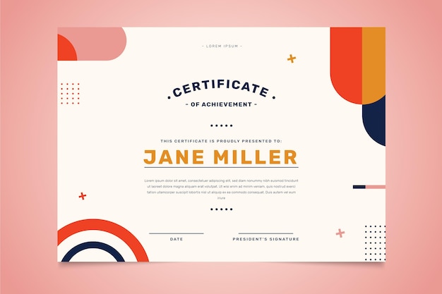 Flat design modern academic certificate