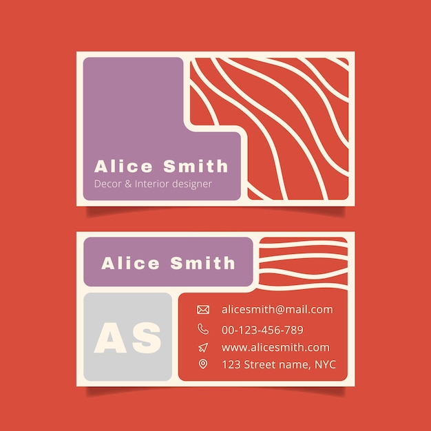 Flat design modern business card