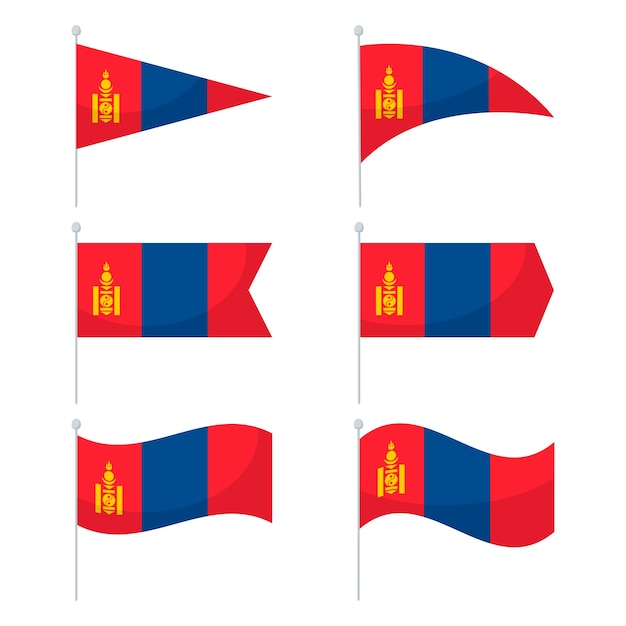 Free Vector flat design mongolia national emblems