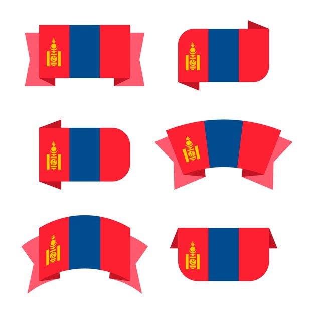 Flat design mongolia national emblems