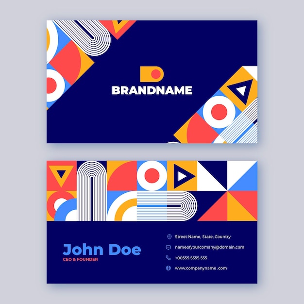 Flat design mosaic business card