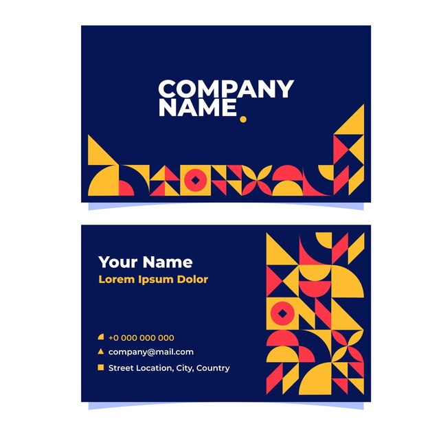 Flat design mosaic business card