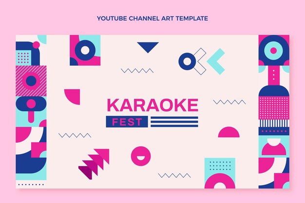 Flat design mosaic music festival youtube channel