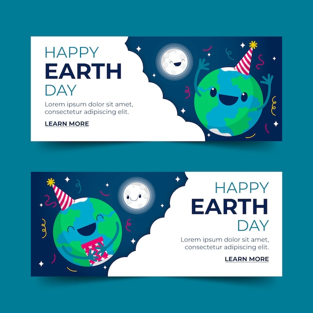 Flat design mother earth day banner