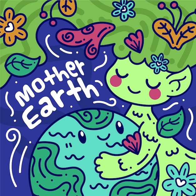 Flat design mother earth day celebration concept