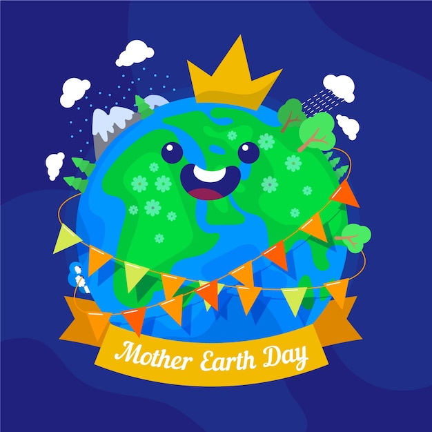 Free Vector flat design mother earth day concept