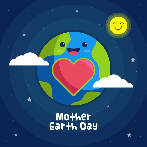 Flat design mother earth day event theme