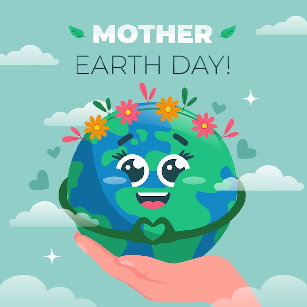 Free vector flat design mother earth day event theme