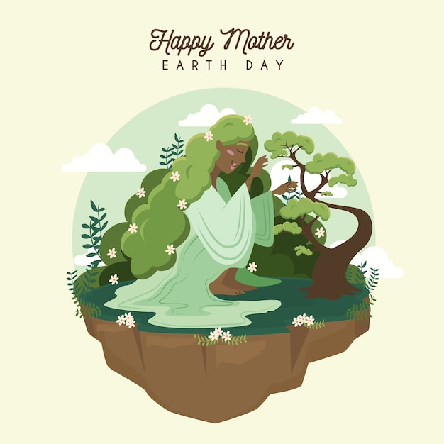 Free Vector flat design for mother earth day event