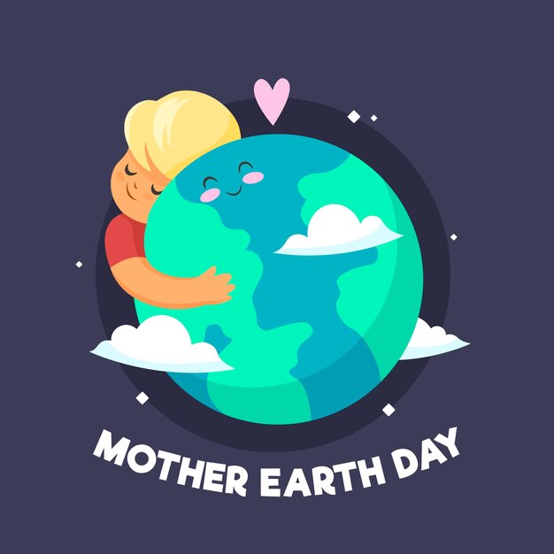 Flat design mother earth day