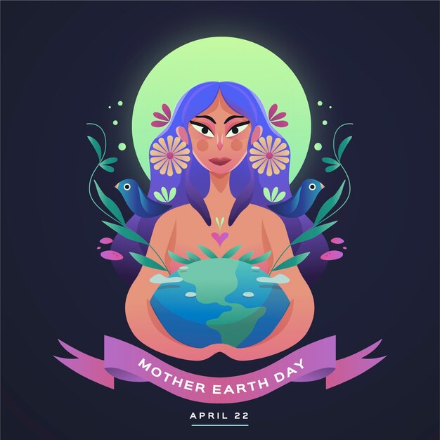 Flat design mother earth day