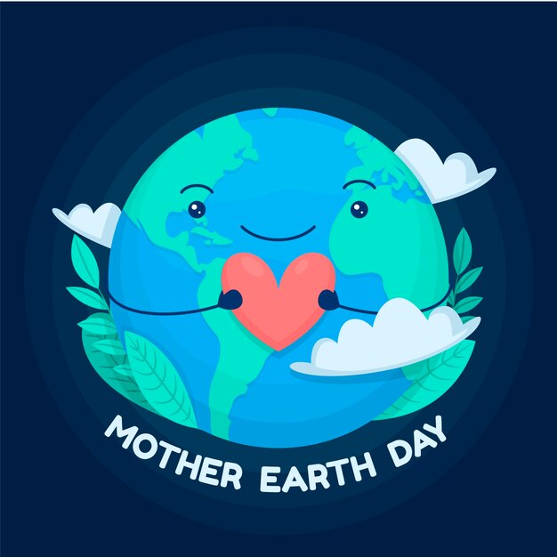 Flat design mother earth day