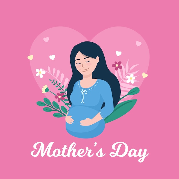 Flat design mothers day concept