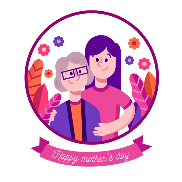 Flat design mothers day