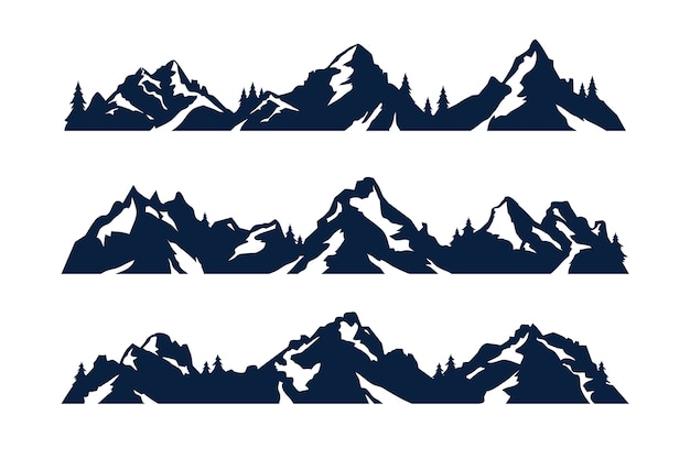 Free vector flat design  mountain range silhouette