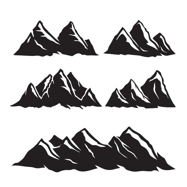 Free vector flat design mountain range silhouette