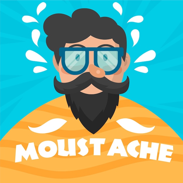 Free vector flat design movember  background