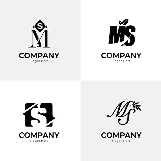 Free vector flat design ms logo collection