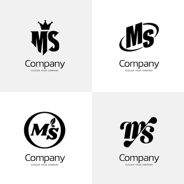 Free Vector flat design ms logo collection