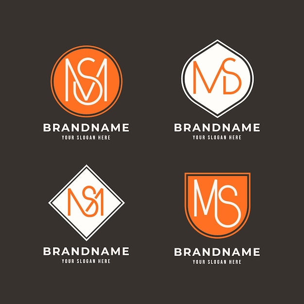 Free Vector flat design ms logo collection