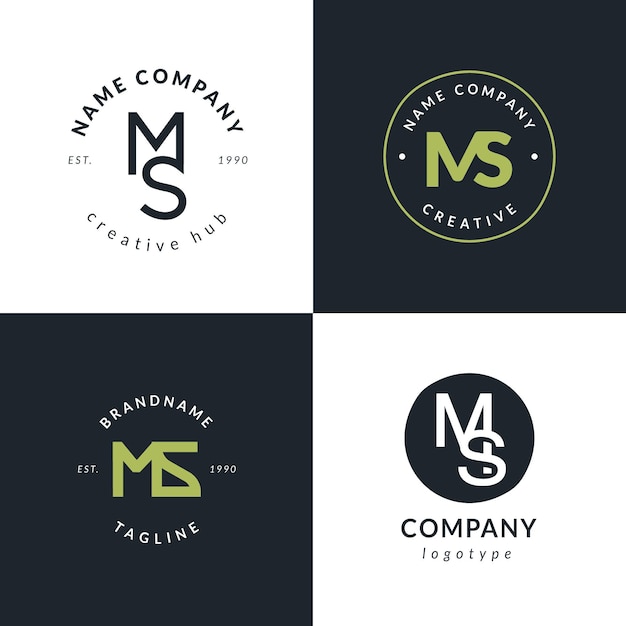 Free vector flat design ms logo collection