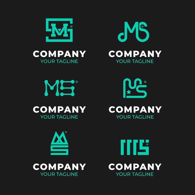 Free Vector flat design ms logos pack