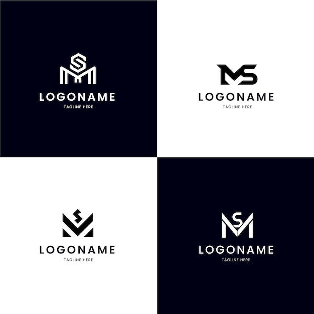 Free Vector flat design ms logos set