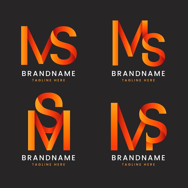 Free vector flat design ms logos set