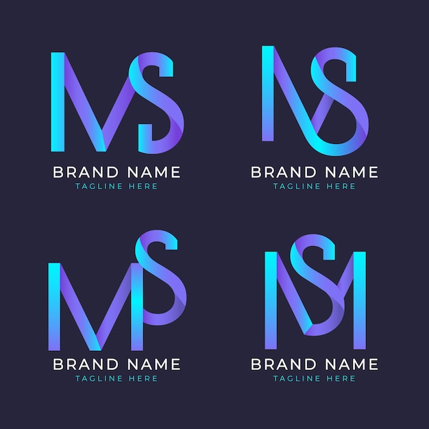 Free Vector flat design ms logos set