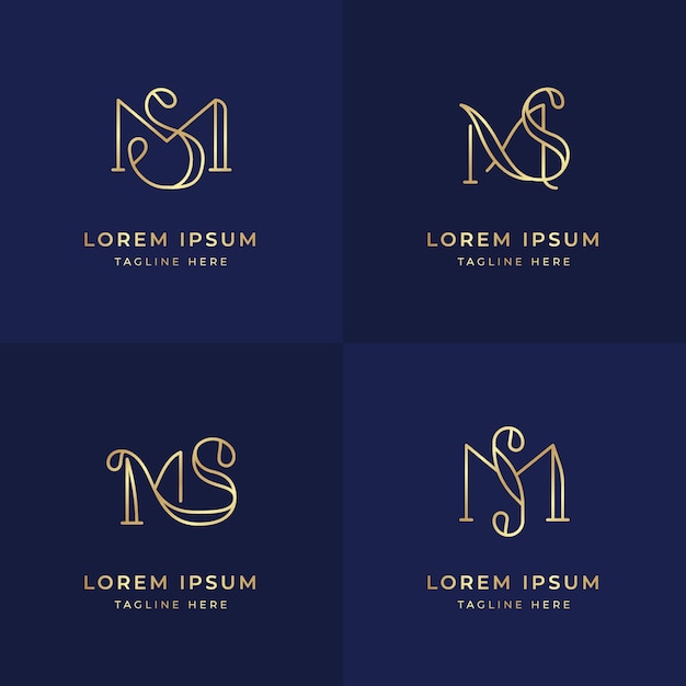 Free Vector flat design ms logos set