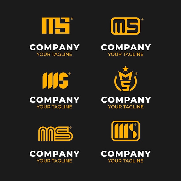 Free Vector flat design ms logos set