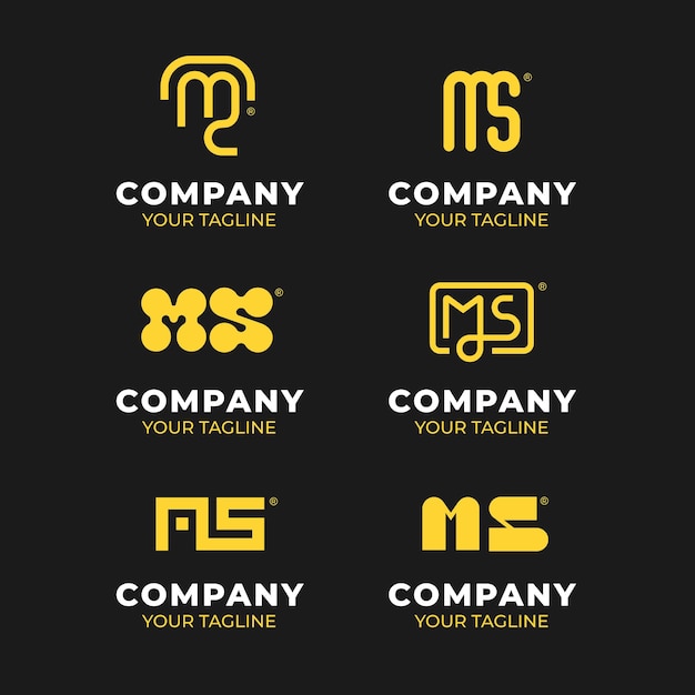 Free Vector flat design ms logos set