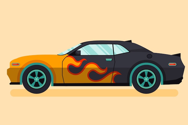 Free Vector flat design muscle car illustration