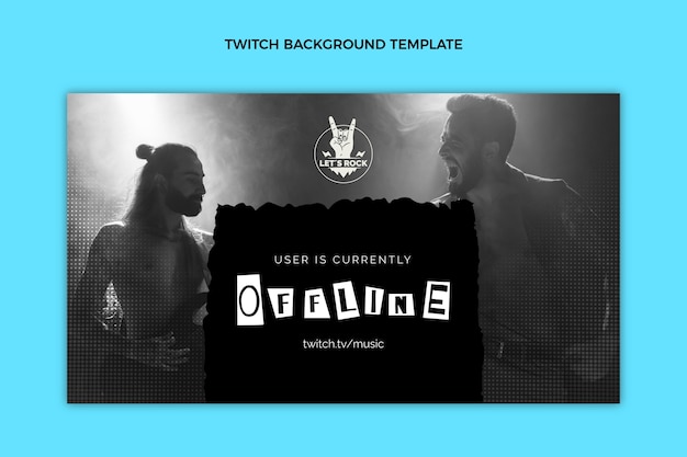 Flat design of music festival twitch background