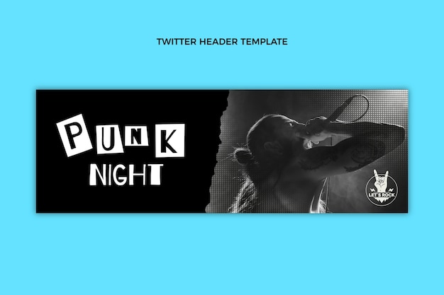 Flat design of music festival twitter header