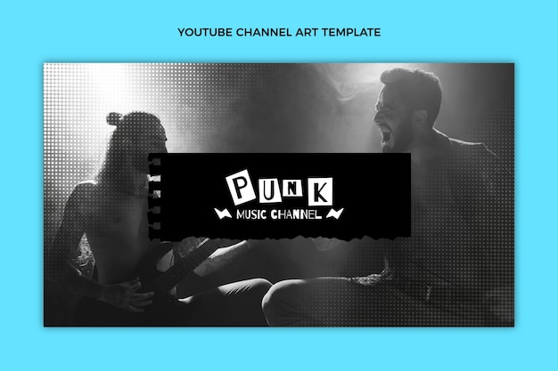 Flat design of music festival youtube channel art